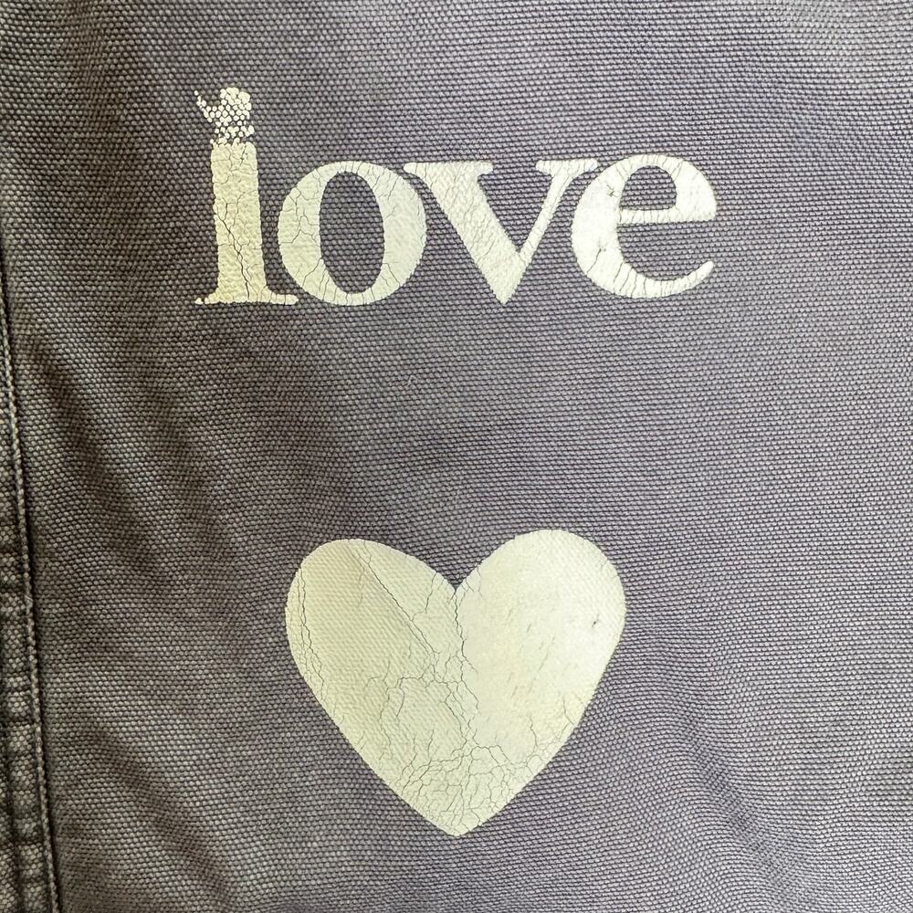 Duluth Trading Fleece Lined Canvas Shirt Jacket Shacket Love Heart Workwear M - Picture 3 of 16